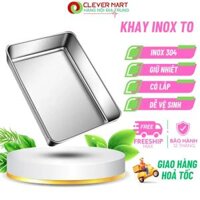 Hộp Đựng Thực Phẩm Bằng Inox, Khay Đựng Đồ Để Tủ Lạnh Ngăn Mùi Có Nắp Đậy Dễ Dàng Bảo Quản Size 26x20x5