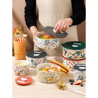 Hộp đựng thực phẩm bằng sứ dùng được nồi chiên không dầu, hộp đựng thực phẩm tủ lạnh, thố sứ