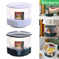 Hộp đựng thực phẩm gạo Hộp đựng thực phẩm tròn Thùng đựng bột 3 lưới Hộp đựng đồ nhà bếp cho trái cây Bột gạo Hạt lúa mạch