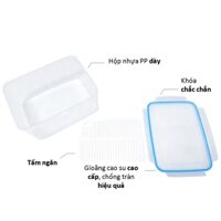 Hộp đựng thực phẩm , hộp bảo quản thực phẩm nhựa có tay cầm JCJ Thái Lan 1395-1396, dung tích 5500-8700ml