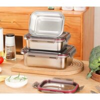 Hộp đựng thực phẩm , hộp inox có nắp đạy kín, chống tràn