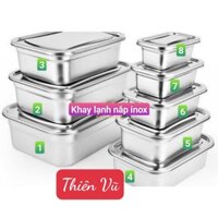 Hộp đựng thực phẩm nắp inox, khay đựng topping inox trà sữa thức ăn thực phẩm lưu trữ tiện lợi - gia dụng Thiên Vũ