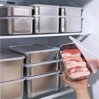 Hộp đựng thực phẩm size trung bằng inox 304 có nắp đậy 18x13x6cm