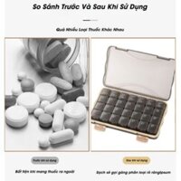 Hộp Đựng Thuốc 21 Ngăn có nắp đậy kín, dụng cụ đựng thuốc chia ngăn chống ẩm mốc , hộp chia thuốc theo ngày