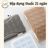 Hộp Đựng Thuốc 21 Ngăn có nắp đậy kín, dụng cụ đựng thuốc chia ngăn chống ẩm mốc , hộp chia thuốc theo ngày