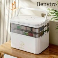 Hộp đựng thuốc 3 tầng BENYTRO, Hộp đựng thuốc khẩn cấp gia đình rỗng, Hộp đựng dụng cụ khẩn cấp gia đình trống, Hộp đựng thuốc 3 tầng đa năng