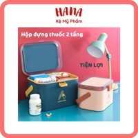 Hộp đựng thuốc cá nhân HANA, hộp đựng dụng cụ y tế xách tay 2 ngăn tiện lợi bảo quản thuốc cho gia đình