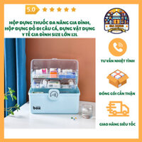 Hộp Đựng Thuốc Đa Năng 12L Gia Đình và Đồ Đi Câu Cá Tiện Lợi Size Lớn