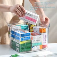 Hộp Đựng Thuốc Di Động Cầm Tay Tiện Lợi Trong Suốt Gia Đình/Hộp Y Tế Khẩn Cấp/Thuốc Nhựa DàyPETHộp Đựng Thuốc Nhỏ