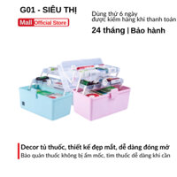 Hộp đựng thuốc gia đình 3 tầng, tủ thuốc y tế cho gia đình có tay cầm, khoá hộp gọn gàng tiện lợi