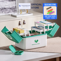 Hộp Đựng Thuốc Gia Đình Y Tế Phân Loại Thuốc Cỡ Lớn 3 Tầng Bung 2 Bên Siêu Tiện Dụng TomHouseVN