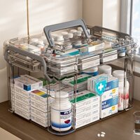 Hộp Đựng Thuốc Gia Dụng Trong Suốt Nhiều Tầng Sức Chứa Lớn/Thuốc Cấp Cứu Hộp Đựng Thuốc Nhỏ Phân Loại Y Tế Cầm T00