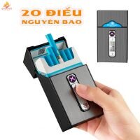 Hộp đựng thuốc kiêm bật lửa điện plasma 4 tia, vừa đựng thuốc vừa đánh lửa tiện lợi