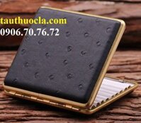 Hộp đựng thuốc lá bọc da đà điểu Kc8-28d sang trọng (20 điếu)