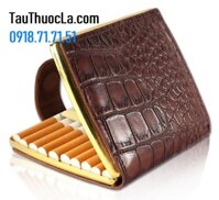 Hộp đựng thuốc lá bọc da nhân tạo PU (10 điếu) Guipai GP-9018 kiểu cá sấu