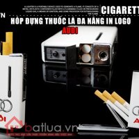 Hộp đựng thuốc lá đa năng đẩy thuốc sáng tạo kiêm lửa khò Audi màu trắng -