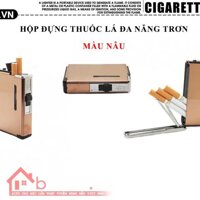 Hộp đựng thuốc lá đa năng inox nâu bóng loại 10 điếu -