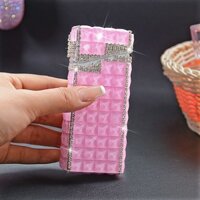 Hộp đựng thuốc lá di động Hộp đựng thuốc lá ins Hộp đựng thuốc lá kim cương đầy đủ Phong cách mới Vỏ thuốc lá mịn bằng kim cương giả Viên đạn tự động 20 que Hộp đựng thuốc lá mỏng dành cho nữ Full Diamond Kéo dài sáng tạo
