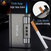 Hộp đựng thuốc lá focus kiêm bật lửa khò chính hãng cao cấp