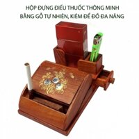 Hộp đựng thuốc lá thông minh sáng tạo bằng gỗ tự nhiên