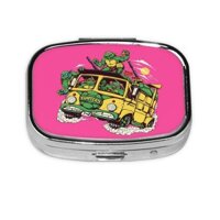 Hộp đựng thuốc Mini hình vuông Ninja Rùa đột biến tuổi teen 2 lưới, Hộp đựng thuốc du lịch sành điệu, có thể lưu trữ thuốc, Vitamin,