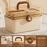 Hộp đựng thuốc mini và dụng cụ y tế có 3 tầng, quai xách tiện lợi M306