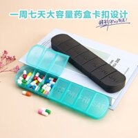 Hộp đựng thuốc phân phối chất liệu PP tiếng Anh dung tích lớn 7 ngày một tuần