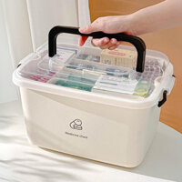 Hộp đựng thuốc sơ cứu hai lớp cỡ lớn có nắp bảo quản tay cầm tiện lợi, Hộp nhựa đựng đồ đa năng