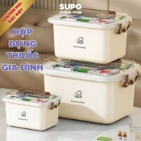 Hộp đựng thuốc sơ cứu hai lớp cỡ lớn có nắp bảo quản tay cầm tiện lợi, Hộp nhựa đựng đồ đa năng