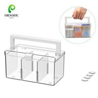 Hộp đựng thuốc tại nhà ORNOOU có tay cầm, Hộp đựng thẻ trong suốt chống trượt chống thấm nước, Hộp đựng thuốc bằng nhựa có khóa lật đa năng di động tại nhà