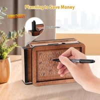 Hộp đựng tiền bằng gỗ có thiết kế hầm tiền mặt, Ngân hàng heo đất bằng gỗ, Hộp tiết kiệm tiền bằng gỗ, Hộp đựng tiền có tiền
