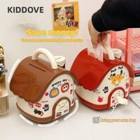 Hộp đựng tiền KIDDOVE, để tiết kiệm ngân hàng heo đất dung tích lớn, di động có khóa chìa khóa Ngân hàng tiền xu