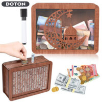 Hộp đựng tiền mặt, Hộp đựng tiền có bút đánh dấu, Lọ đựng tiền bằng gỗ đếm số khác nhau, Hộp đựng tiền xu có thể tái sử dụng cho trẻ em, trẻ em