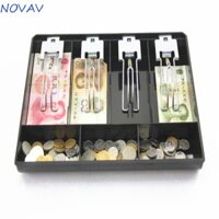 Hộp đựng tiền mặt NOVAVIBE Hộp đựng tiền bằng nhựa màu đen Cửa hàng 3 / 4 / 5 ngăn Cửa hàng Khay đựng tiền mặt