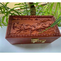 Hộp đựng tiền tiết kiệm có khoá cao cấp bằng gỗ hương,hộp đựng con dấu trạm mã đáo thành công