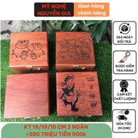 Hộp đựng tiền tiết kiệm có khóa mật khẩu an toàn bí mật bằng gỗ bảo hành 12 tháng nhét tiền nguyên tờ