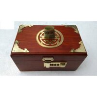 Hộp đựng tiền tiết kiệm gỗ Hương có khóa số - An toàn