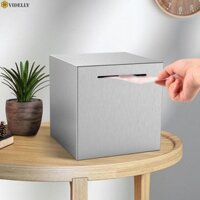 Hộp đựng tiền VIDELLY Hộp đựng tiền bằng thép không gỉ nguyên khối an toàn