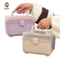 Hộp đựng TIEZI, Hộp đựng mỹ phẩm Hộp đựng nghệ thuật làm móng Hộp lưu trữ 2 lớp, Cầm tay Dung tích lớn Chống bụi Giấy chứng nhận sắp xếp máy tính để bàn chống nước