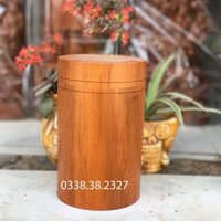 Hộp đựng trà lọ đựng trà mẫu trơn cao 20cm được làm bằng gỗ hương nguyên khối