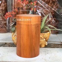 Hộp đựng trà lọ đựng trà mẫu trơn cao 20cm được làm bằng gỗ hương nguyên khối