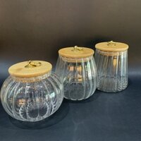 Hộp đựng trà thủy tinh nắp tre cao cấp bảo quản tốt 600-750ml HT40