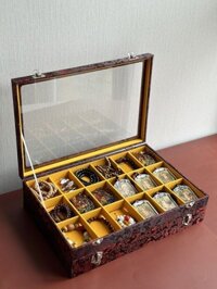 Hộp đựng trang sức Hộp đựng trang sức Hộp đựng đá quý Hộp lưu trữ Hộp trưng bày trong suốt làm sẵn Hộp đựng đồ bằng gỗ để bàn Hộp đựng thủy tinh