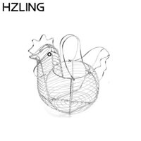 Hộp đựng trứng HZLING, Giỏ đựng trứng bạc hình gà, Hộp đựng trứng nghệ thuật sắt Giá sắp xếp giỏ đồ gia dụng