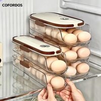 Hộp đựng trứng lăn COFORDOS, Hộp đựng trứng cuộn tự động gia đình cuộn tự động, Dụng cụ sắp xếp tủ lạnh dung tích lớn Nhà bếp chuyên dụng