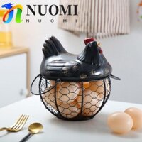 Hộp đựng trứng rỗng NUOMI, có nắp Giỏ trứng gà mái dễ thương, Giá đựng trứng gà sắt rèn mộc mạc phong cách trang trại