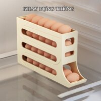 Hộp đựng trứng thông minh khay đựng trứng lăn tự động tiết kiệm không gian bằng nhựa tiện lợi không chiếm chỗ