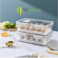 Hộp đựng trứng trong tủ lạnh Lifehomes, khay đựng trứng kín hơi, khay 15 quả trứng