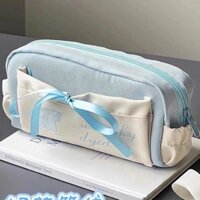 Hộp đựng văn phòng phẩm nơ Cô gái Hộp đựng bút chì dễ thương có giá trị cao Hộp đựng bút chì học sinh dung lượng lớn