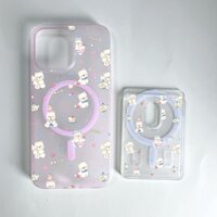 Hộp đựng ví trong suốt họa tiết chó Tây Nguyên tráng miệng cho iPhone 11pro 12 13promax 15pro 15promax 14 14promax 14pro 16 pro max 16 plus ốp lưng trong suốt